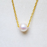 5-6mm Akoya Pearl Pendant Necklace 925 Silver Sterling Jewelry for Women