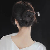 Chinese Baroque Pearl Hairpin Sandalwood Hair Stick
