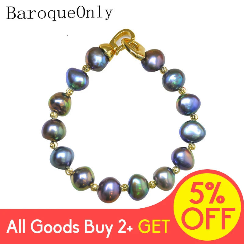Natural Freshwater Pearl Bracelet Mixed-Color Irregular Pearl Jewelry