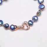 Natural Freshwater Pearl Bracelet with Rose Heart Clasp 7-8MM HZB