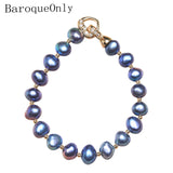 Natural Freshwater Pearl Bracelet with Rose Heart Clasp 7-8MM HZB