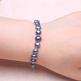 Natural Freshwater Pearl Bracelet with Rose Heart Clasp 7-8MM HZB
