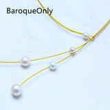 Freshwater Pearls Choker Necklace 6 Real Pearls 2 Lines Jewelry