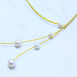 Freshwater Pearls Choker Necklace 6 Real Pearls 2 Lines Jewelry