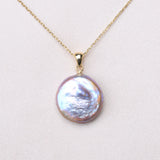 Colorful Pearl Slide Pendant Freshwater 925 Silver Sterling flat pendant