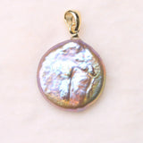 Colorful Pearl Slide Pendant Freshwater 925 Silver Sterling flat pendant
