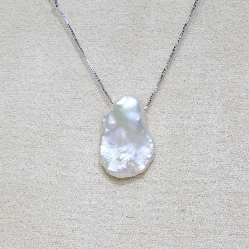 Baroque Pearl Necklace 925 Silver Jewelry for Women