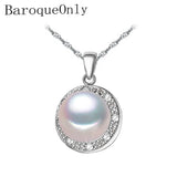 Freshwater Pearl Pendant Necklace 925 Sterling Silver Jewelry Gift