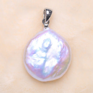 Natural Pearl Slide Pendant Freshwater Pearls 925 Sterling Silver PZP