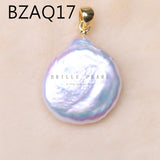 Natural Pearl Slide Pendant Freshwater Pearls 925 Sterling Silver PZP