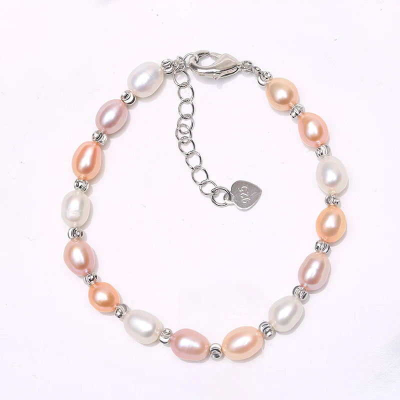 Freshwater Pearl Bracelet 925 Silver Jewelry