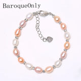 Freshwater Pearl Bracelet 925 Silver Jewelry