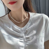 Freshwater Pearl Clavicle Necklace 14K Filled 6-7mm Pearls Jewelry NCE