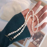 Freshwater Pearl Clavicle Necklace 14K Filled 6-7mm Pearls Jewelry NCE