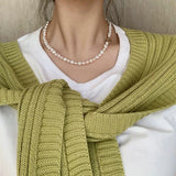 Freshwater Pearl Clavicle Necklace 14K Filled 6-7mm Pearls Jewelry NCE