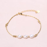 6-7mm Pink Purple Freshwater Pearl Bracelet with 14K Filled Chain for Women