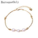 6-7mm Pink Purple Freshwater Pearl Bracelet with 14K Filled Chain for Women