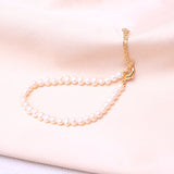 Freshwater Pearl Bracelet 4-5mm Heart Shape Adjustable Chain for Women