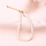 Freshwater Pearl Bracelet 4-5mm Heart Shape Adjustable Chain for Women