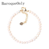 Freshwater Pearl Bracelet 4-5mm Heart Shape Adjustable Chain for Women