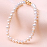 Freshwater Pearl Bracelet 4-5mm Heart Shape Adjustable Chain for Women