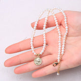 Freshwater Pearl Necklace 14k Queen's Coin Pearl Jewelry