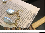 Natural Baroque Pearl Earring Vintage Irregular Circle 14K Filled Drop Ear Clip