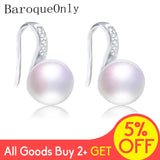 Freshwater Pearl Earrings Women 925 Sterling Silver Girl Birthday