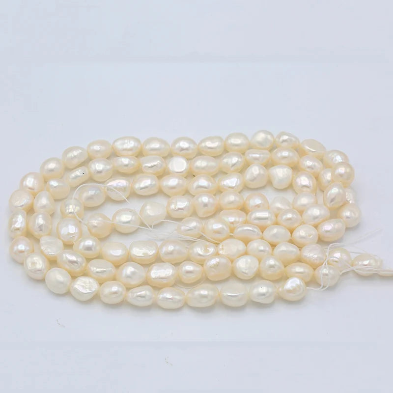 DIY 10-11mm Freshwater Pearl Necklace in White/Blue/Grey