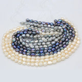 DIY 10-11mm Freshwater Pearl Necklace in White/Blue/Grey