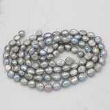 DIY 10-11mm Freshwater Pearl Necklace in White/Blue/Grey