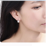 Studs Earrings 925 Silver Pearl Fine Jewelry Women White/Pink
