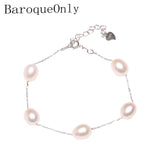 Babysbreath Freshwater Pearl Bracelet 925 Sterling Silver Extend Chain