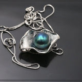 Shell Pearl Necklace Pendant 9.5-10mm 925 Sterling Silver Fashion Jewelry