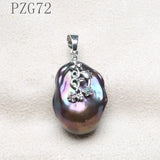 Pearl Flower Pendant with Zircon Inset for Women