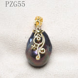 Pearl Flower Pendant with Zircon Inset for Women