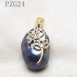Pearl Flower Pendant with Zircon Inset for Women