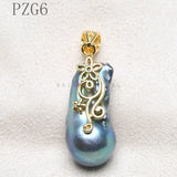 Pearl Flower Pendant with Zircon Inset for Women