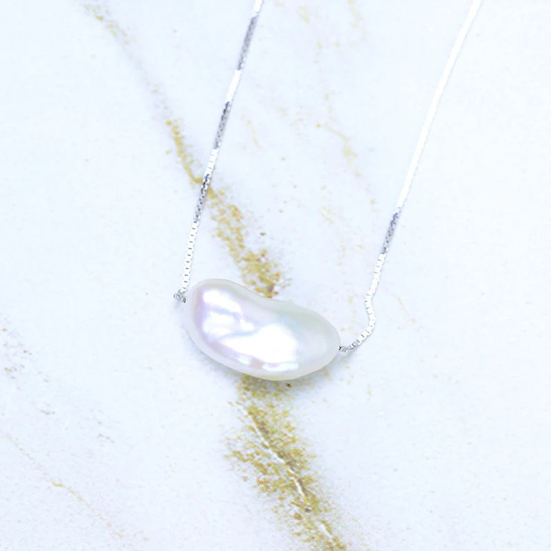 Baroque Pearl Pendant Necklace Real Freshwater Pearl Jewelry