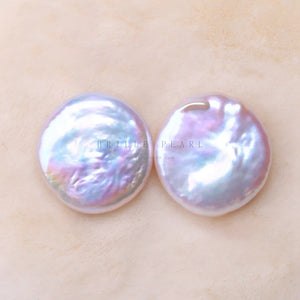 Natural Pearl Coin Shape Beads for DIY Earrings Jewelry Making