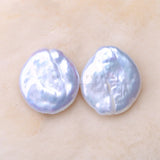Natural Pearl Coin Shape Beads for DIY Earrings Jewelry Making