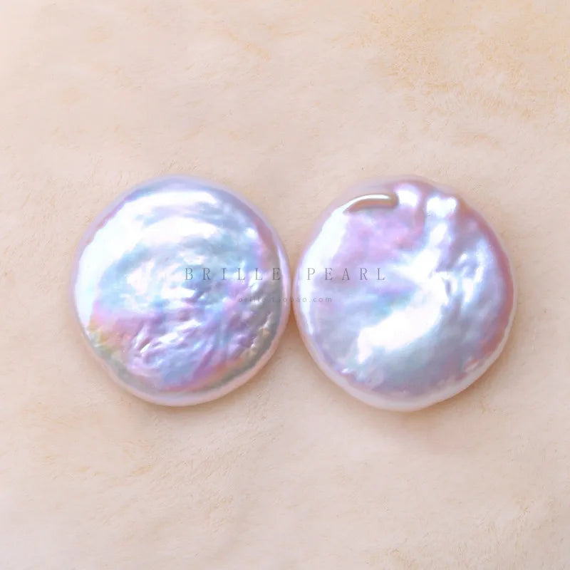 Natural Pearl Coin Shape Beads for DIY Earrings Jewelry Making