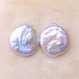 Natural Pearl Coin Shape Beads for DIY Earrings Jewelry Making