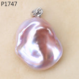 925 Sterling Silver Baroque Pearl Pendant Necklace Elegant Women's Jewelry