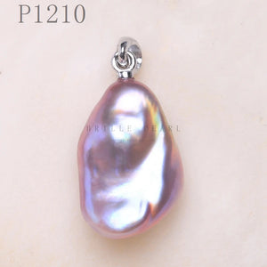 925 Sterling Silver Baroque Pearl Pendant Necklace Elegant Women's Jewelry