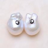 Baroqueonly 925 Sterling Silver Baroque Pearl Stud Earrings