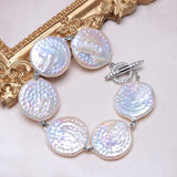 Baroque Natural Pearl Vintage Bracelet 925 Sterling Silver Party Gift