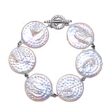 Baroque Natural Pearl Vintage Bracelet 925 Sterling Silver Party Gift
