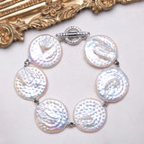 Baroque Natural Pearl Vintage Bracelet 925 Sterling Silver Party Gift