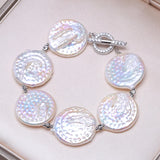 Baroque Natural Pearl Vintage Bracelet 925 Sterling Silver Party Gift